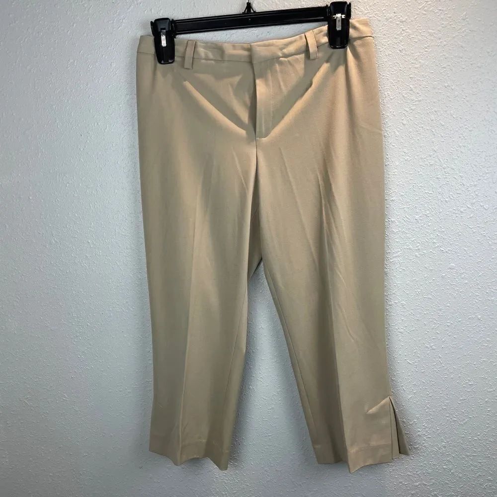 NWT Nine West Tan Cropped Slack Pants Size 10
